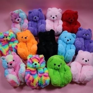 TEDDY BEAR House Slippers - Purple